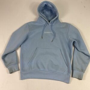 Sonneti London Hoodie Mens Small Blue Pullover Fleece Sweatshirt Logo Stained
